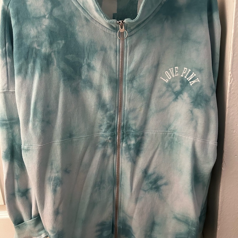PINK Victoria's Secret Blue Tie-Dye Hoodie